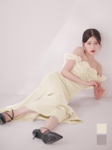 画像5: ボリュームレースオフショルマーメイドミディアムワンピースドレス【S-Lサイズ/2カラー】[OF03] 【YN】dzwuLD (5)