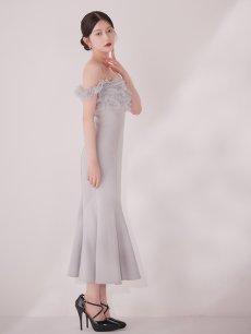 画像8: ボリュームレースオフショルマーメイドミディアムワンピースドレス【S-Lサイズ/2カラー】[OF03] 【YN】dzwuLD (8)