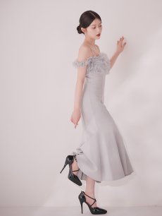 画像11: ボリュームレースオフショルマーメイドミディアムワンピースドレス【S-Lサイズ/2カラー】[OF03] 【YN】dzwuLD (11)