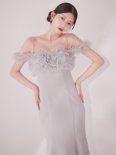 画像14: ボリュームレースオフショルマーメイドミディアムワンピースドレス【S-Lサイズ/2カラー】[OF03] 【YN】dzwuLD (14)