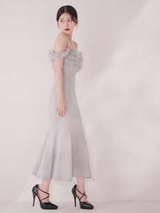 画像17: ボリュームレースオフショルマーメイドミディアムワンピースドレス【S-Lサイズ/2カラー】[OF03] 【YN】dzwuLD (17)