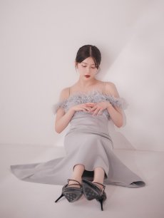 画像19: ボリュームレースオフショルマーメイドミディアムワンピースドレス【S-Lサイズ/2カラー】[OF03] 【YN】dzwuLD (19)