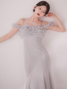 画像20: ボリュームレースオフショルマーメイドミディアムワンピースドレス【S-Lサイズ/2カラー】[OF03] 【YN】dzwuLD (20)