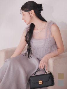 画像4: 【一部予約商品/1月中旬発送予定】ウエストチュールミディアムドレス[OF03] (4)