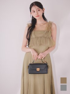 画像2: 【一部予約商品/1月中旬発送予定】ウエストチュールミディアムドレス[OF03] (2)