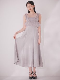 画像6: 【一部予約商品/1月中旬発送予定】ウエストチュールミディアムドレス[OF03] (6)