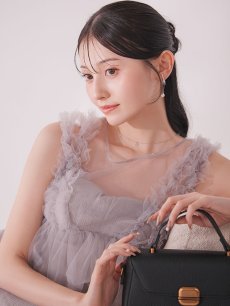 画像9: 【一部予約商品/1月中旬発送予定】ウエストチュールミディアムドレス[OF03] (9)