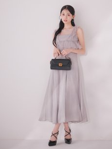 画像10: 【一部予約商品/1月中旬発送予定】ウエストチュールミディアムドレス[OF03] (10)