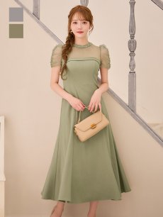 画像2: シアーショルダーフレアワンピース【S-Lサイズ/2カラー】[OF03] 【YN】dzwuLD (2)