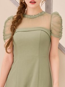 画像16: シアーショルダーフレアワンピース【S-Lサイズ/2カラー】[OF03] 【YN】dzwuLD (16)