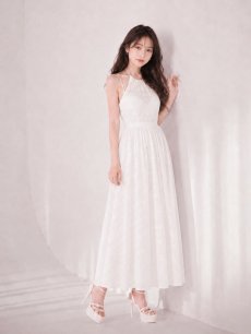 画像2: ホルターネックシャーリングフレアワンピースドレス【S-Lサイズ/1カラー】[OF03]【YN】dzmsLD (2)