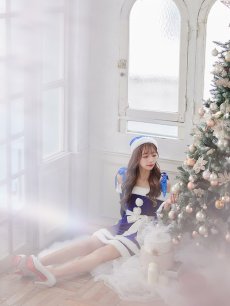 画像23: 【sugar nine サンタコス 4点セット】【S-XLサイズ/6カラー】グリッターリボン2段フレアサンタコスプレ[OF01] (23)