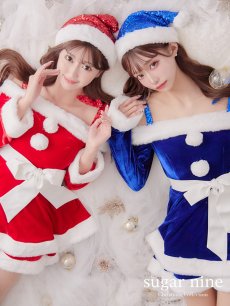 画像30: 【送料無料！】【サンタ】グリッターリボン2段フレアサンタコスプレ【コスプレ4点セット】【XS-XLサイズ/8カラー】[OF01] (30)