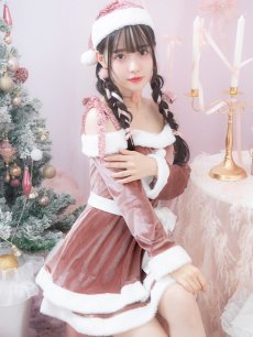 画像35: 【送料無料！】【サンタ】グリッターリボン2段フレアサンタコスプレ【コスプレ4点セット】【XS-XLサイズ/8カラー】[OF01] (35)