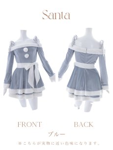 画像42: 【サンタコス 4点セット】【S-Lサイズ/6カラー】グリッターリボン2段フレアサンタコスプレ[OF01] (42)
