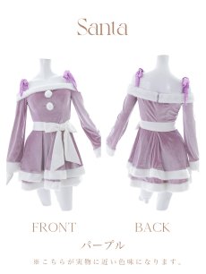 画像43: 【サンタコス 4点セット】【S-Lサイズ/6カラー】グリッターリボン2段フレアサンタコスプレ[OF01] (43)