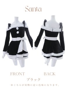画像44: 【サンタコス 4点セット】【S-Lサイズ/6カラー】グリッターリボン2段フレアサンタコスプレ[OF01] (44)