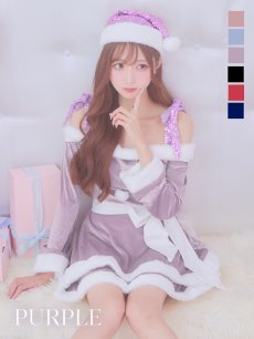 画像22: 【サンタコス 4点セット】【S-Lサイズ/6カラー】グリッターリボン2段フレアサンタコスプレ[OF01] (22)