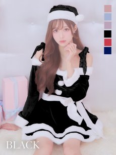 画像25: 【サンタコス 4点セット】【S-Lサイズ/6カラー】グリッターリボン2段フレアサンタコスプレ[OF01] (25)
