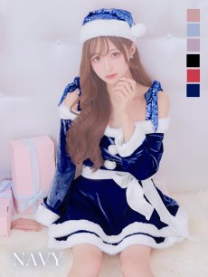 画像30: 【サンタコス 4点セット】【S-Lサイズ/6カラー】グリッターリボン2段フレアサンタコスプレ[OF01] (30)