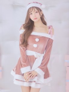 画像7: 【サンタコス 4点セット】【S-Lサイズ/6カラー】グリッターリボン2段フレアサンタコスプレ[OF01] (7)