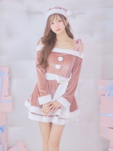 画像18: 【サンタコス 4点セット】【S-Lサイズ/6カラー】グリッターリボン2段フレアサンタコスプレ[OF01] (18)