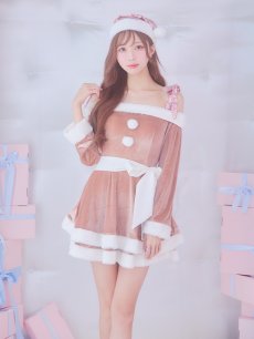 画像9: 【サンタコス 4点セット】【S-Lサイズ/6カラー】グリッターリボン2段フレアサンタコスプレ[OF01] (9)