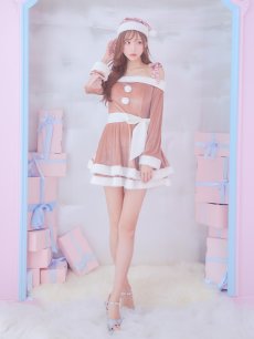 画像11: 【サンタコス 4点セット】【S-Lサイズ/6カラー】グリッターリボン2段フレアサンタコスプレ[OF01] (11)