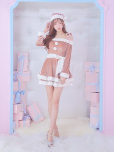 画像14: 【サンタコス 4点セット】【S-Lサイズ/6カラー】グリッターリボン2段フレアサンタコスプレ[OF01] (14)