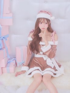 画像15: 【サンタコス 4点セット】【S-Lサイズ/6カラー】グリッターリボン2段フレアサンタコスプレ[OF01] (15)
