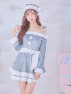 画像38: 【送料無料！】【サンタ】グリッターリボン2段フレアサンタコスプレ【コスプレ4点セット】【XS-XLサイズ/8カラー】[OF01] (38)