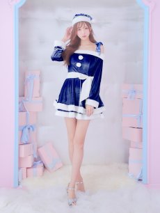 画像31: 【サンタコス 4点セット】【S-Lサイズ/6カラー】グリッターリボン2段フレアサンタコスプレ[OF01] (31)