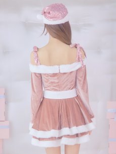 画像36: 【サンタコス 4点セット】【S-Lサイズ/6カラー】グリッターリボン2段フレアサンタコスプレ[OF01] (36)