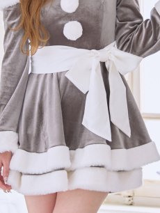 画像16: 【送料無料！】【サンタ】グリッターリボン2段フレアサンタコスプレ【コスプレ4点セット】【XS-XLサイズ/8カラー】[OF01] (16)