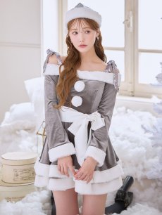 画像4: 【送料無料！】【サンタ】グリッターリボン2段フレアサンタコスプレ【コスプレ4点セット】【XS-XLサイズ/8カラー】[OF01] (4)