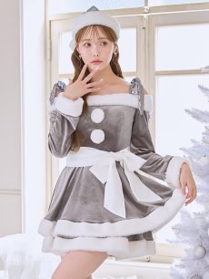 画像6: 【送料無料！】【サンタ】グリッターリボン2段フレアサンタコスプレ【コスプレ4点セット】【XS-XLサイズ/8カラー】[OF01] (6)