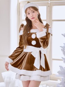 画像20: 【送料無料！】【サンタ】グリッターリボン2段フレアサンタコスプレ【コスプレ4点セット】【XS-XLサイズ/8カラー】[OF01] (20)