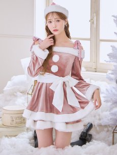 画像32: 【送料無料！】【サンタ】グリッターリボン2段フレアサンタコスプレ【コスプレ4点セット】【XS-XLサイズ/8カラー】[OF01] (32)