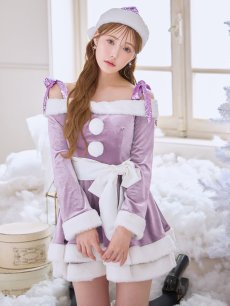 画像39: 【送料無料！】【サンタ】グリッターリボン2段フレアサンタコスプレ【コスプレ4点セット】【XS-XLサイズ/8カラー】[OF01] (39)