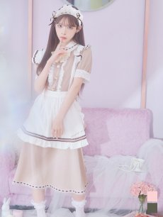 画像2: 【SALE!!】【即日発送】【ハロウィン】緩苺ちゃん着用 クラシカルメイドコスプレ 【コスプレ4点セット】【S-Lサイズ/2カラー】[HC03] (2)