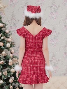 画像7: 【即日発送】ツイードマーメイドドレスサンタ【sugar nine サンタコス 4点セット】【S-XLサイズ/2カラー】[OF01] (7)