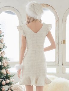 画像25: 【即日発送】ツイード/ セットアップ/ マーメイドミニドレスサンタ【sugar nine サンタコス】[OF04] (25)