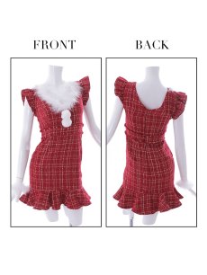 画像11: 【即日発送】ツイードマーメイドドレスサンタ【sugar nine サンタコス 4点セット】【S-XLサイズ/2カラー】[OF01] (11)