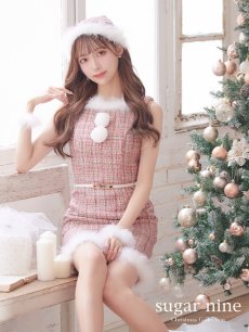 画像1: SALE!【即日発送】ミディアム丈/ ツイード/ ワンピースタイトサンタ【sugar nine サンタコス 5点セット】【XS-XLサイズ/3カラー】[OF01] (1)