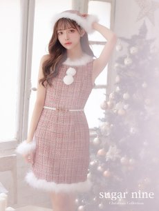 画像3: SALE!【即日発送】ミディアム丈/ ツイード/ ワンピースタイトサンタ【sugar nine サンタコス 5点セット】【XS-XLサイズ/3カラー】[OF01] (3)
