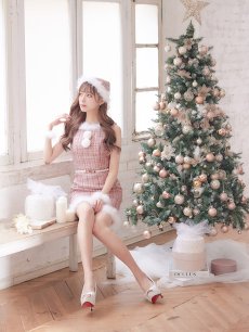 画像7: SALE!【即日発送】ミディアム丈/ ツイード/ ワンピースタイトサンタ【sugar nine サンタコス 5点セット】【XS-XLサイズ/3カラー】[OF01] (7)