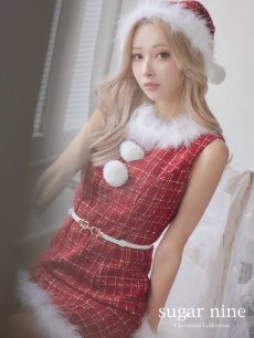 画像3: SALE!【即日発送】ミディアム丈/ ツイード/ ワンピースタイトサンタ【sugar nine サンタコス 5点セット】【XS-XLサイズ/3カラー】[OF01] (3)