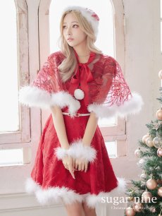 画像3: SALE!【即日発送】総レースフレアサンタ【sugar nine サンタコス 5点セット】【XS-Lサイズ/1カラー】[OF01] (3)