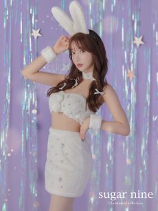 画像1: 【即日発送】もこもこバニービジューセットアップサンタ【sugar nine サンタコス 8点セット】【XS-Mサイズ/1カラー】[OF01] (1)