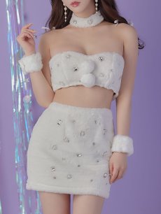 画像4: 【即日発送】もこもこバニービジューセットアップサンタ【sugar nine サンタコス 8点セット】【XS-Mサイズ/1カラー】[OF01] (4)